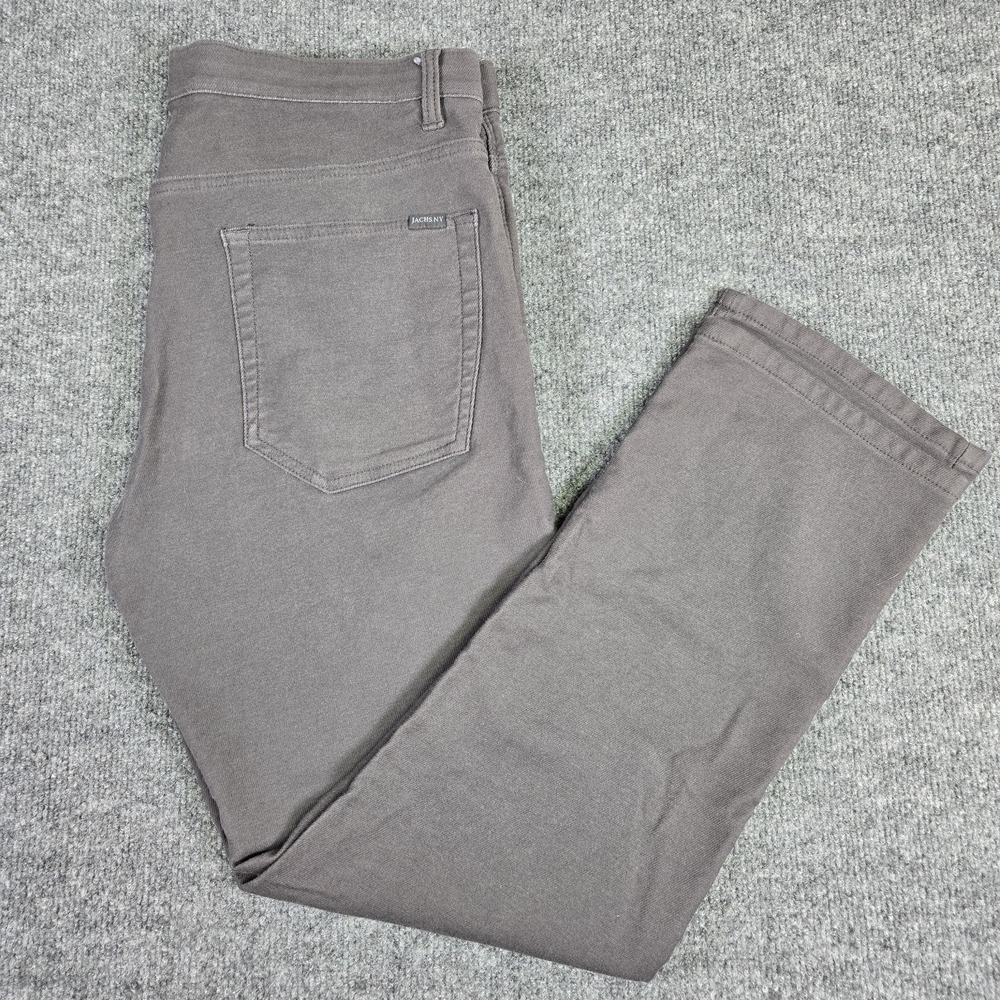 Jachs New York Pants Mens 36x29 Straight Fit Flex Waistband Gray 5-Pocket Pant